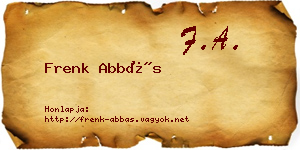 Frenk Abbás névjegykártya
